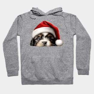 Christmas Peeking Puppy Hoodie